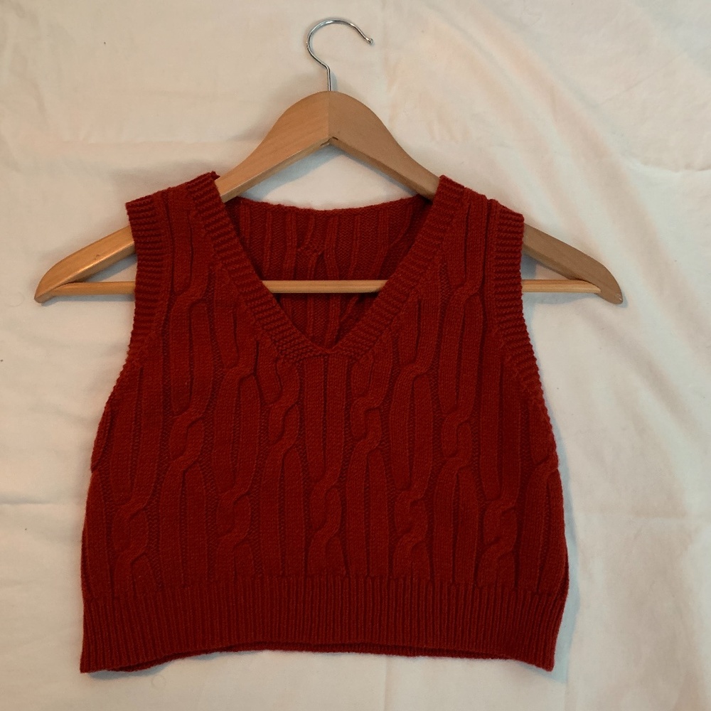 Knit Red Crop Top